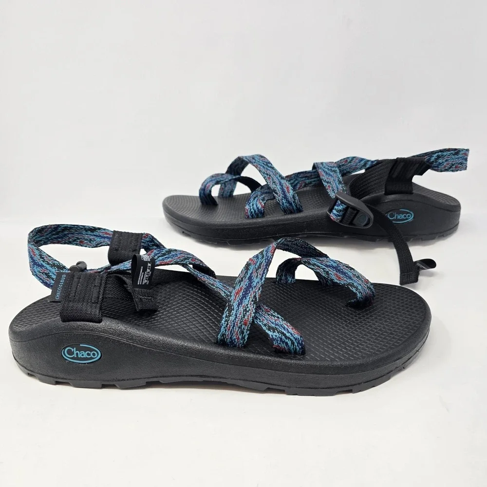 Chaco Z Cloud 2 Mens 12 Sandals Blue Multi Color Strappy Toe Loop JCH108679